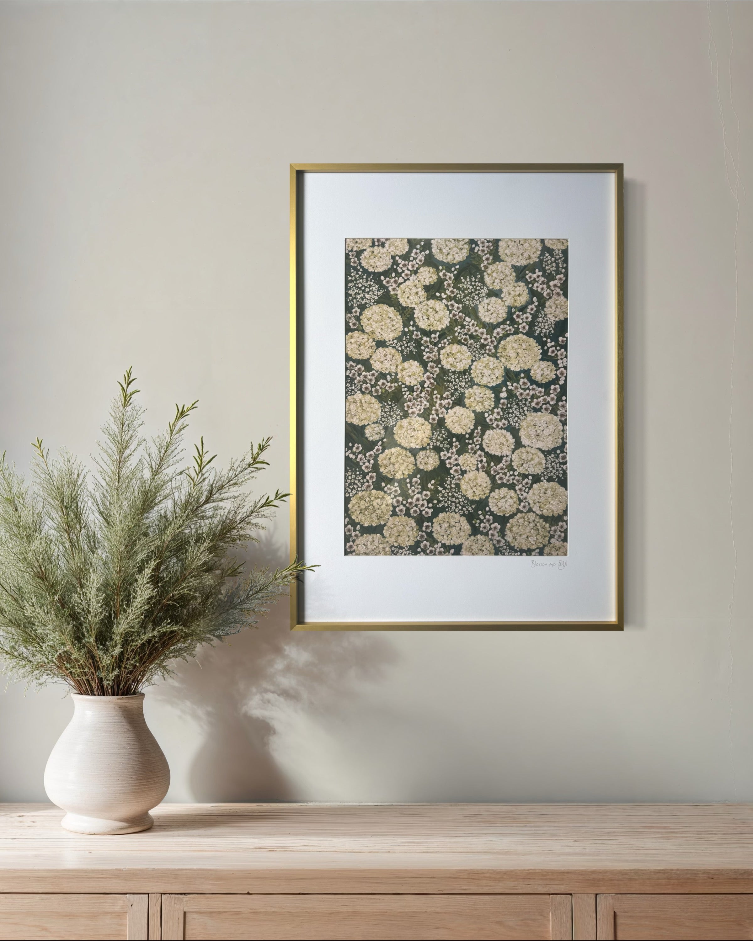 Blossom Print in gold frame