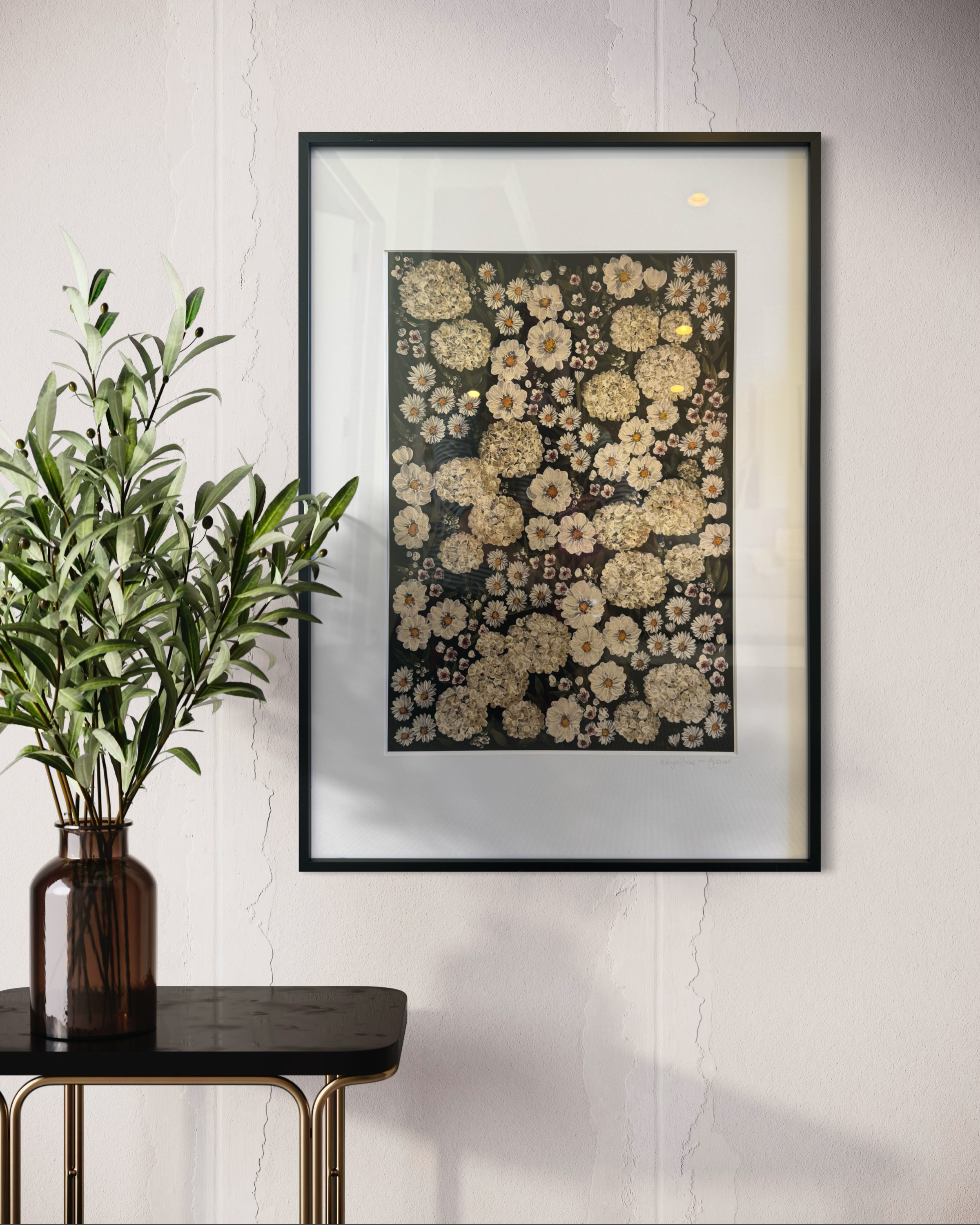 Midnight Blooms A3 framed print