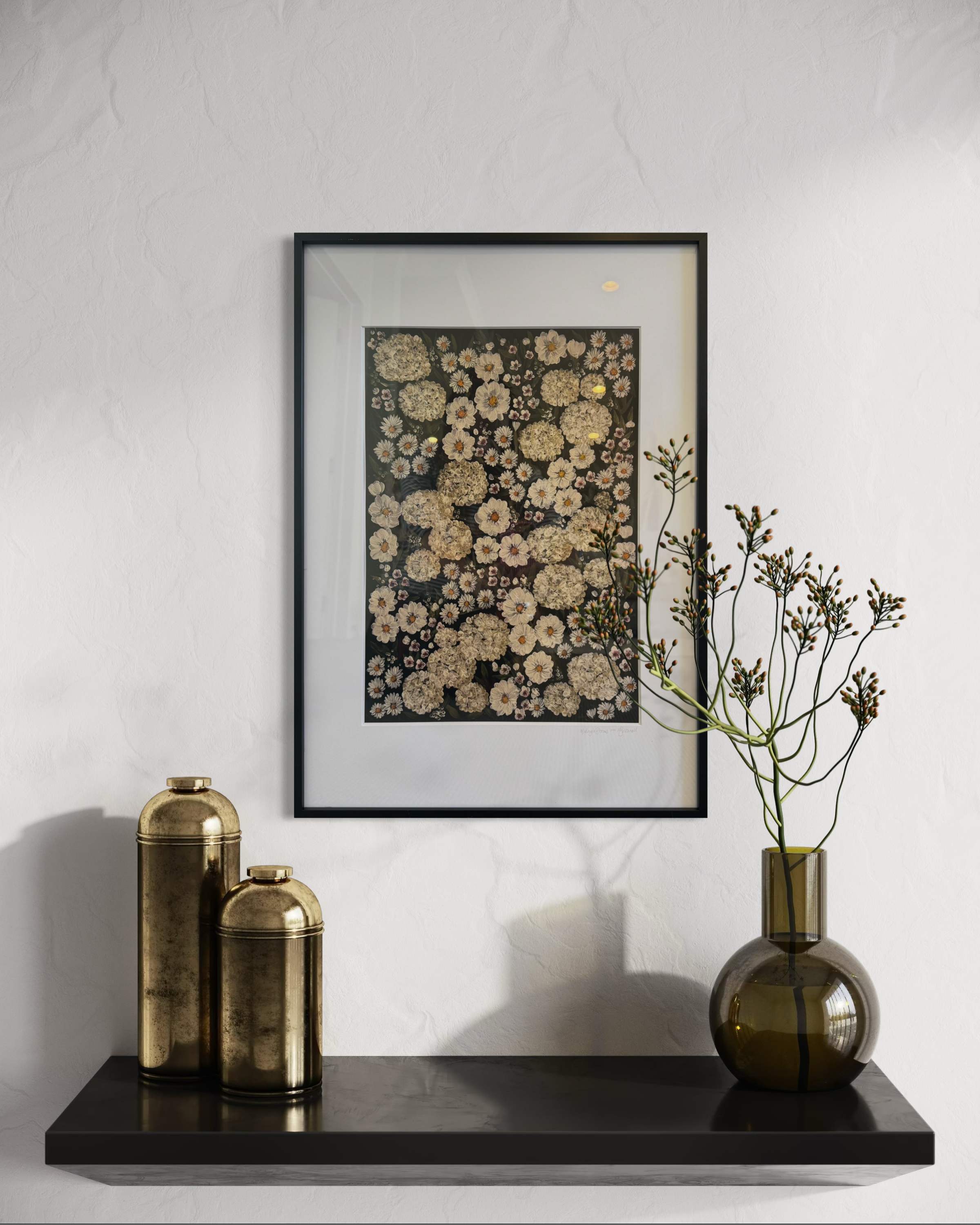 Midnight Blooms Framed A4 print